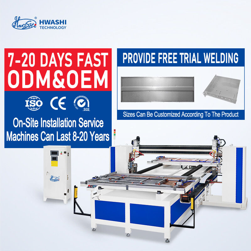 Автоматическая точечная сварочная машина Hwashi для сетки с 6-16 независимо управляемыми сварочными головками, системой управления на базе ПЛК и инверторным источником питания IGBT